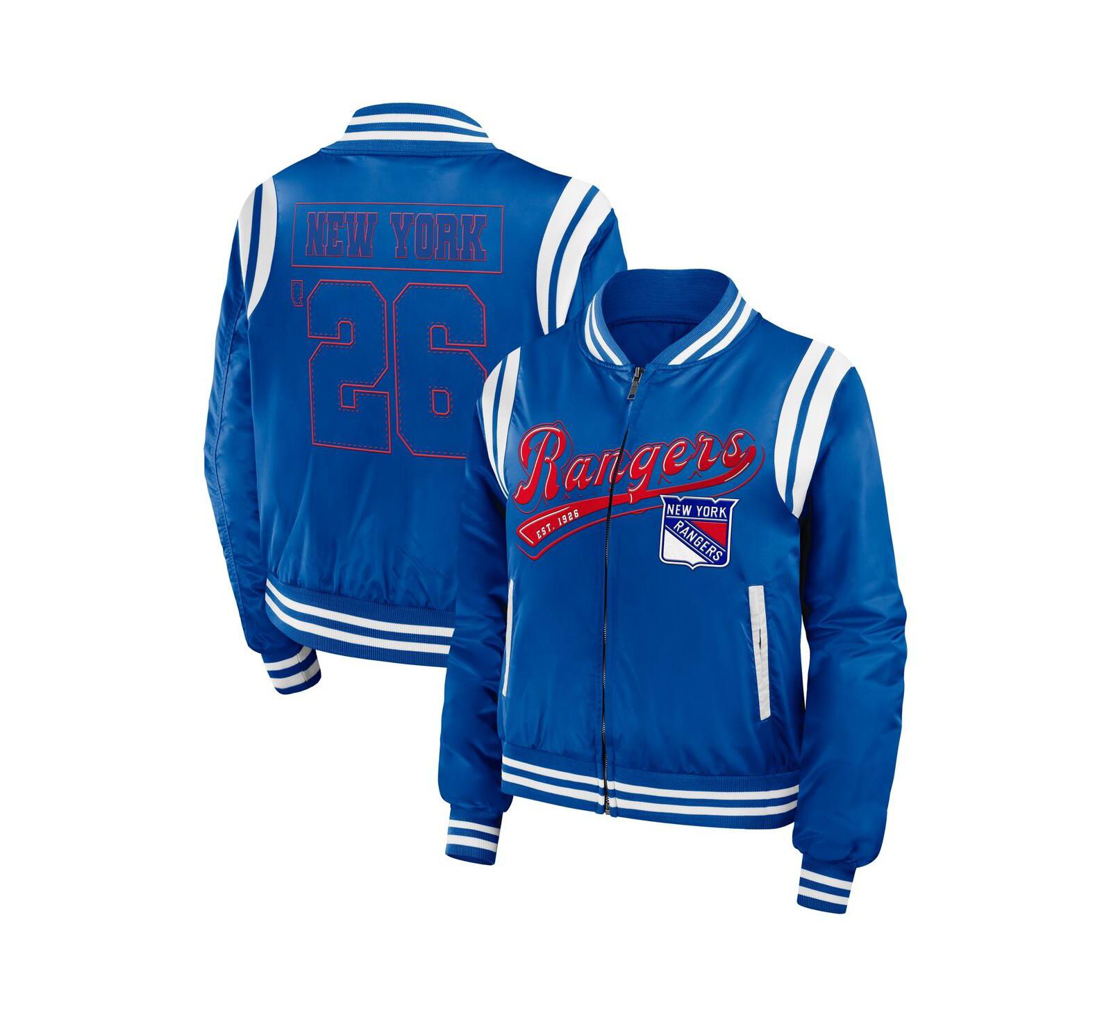 Женская бомбер-куртка WEAR by Erin Andrews Blue New York Rangers Baller Full-Zip