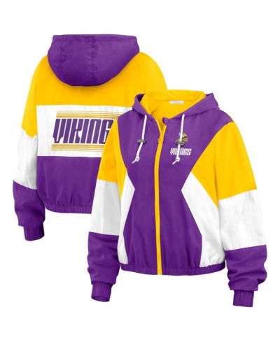 Женская ветровка WEAR by Erin Andrews Purple Minnesota Vikings Color Block Full-Zip