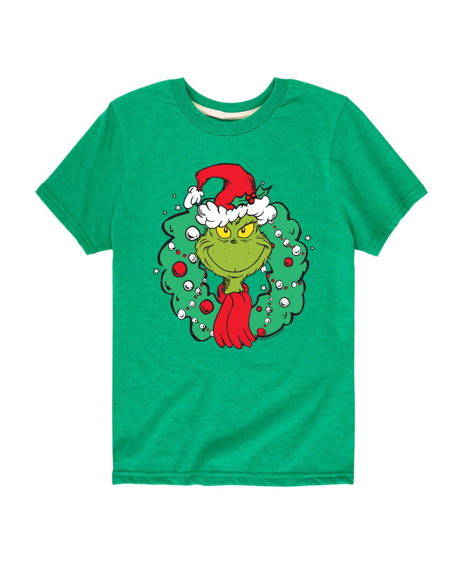 The Grinch Big Boys Wreath Short Sleeve Graphic Tee