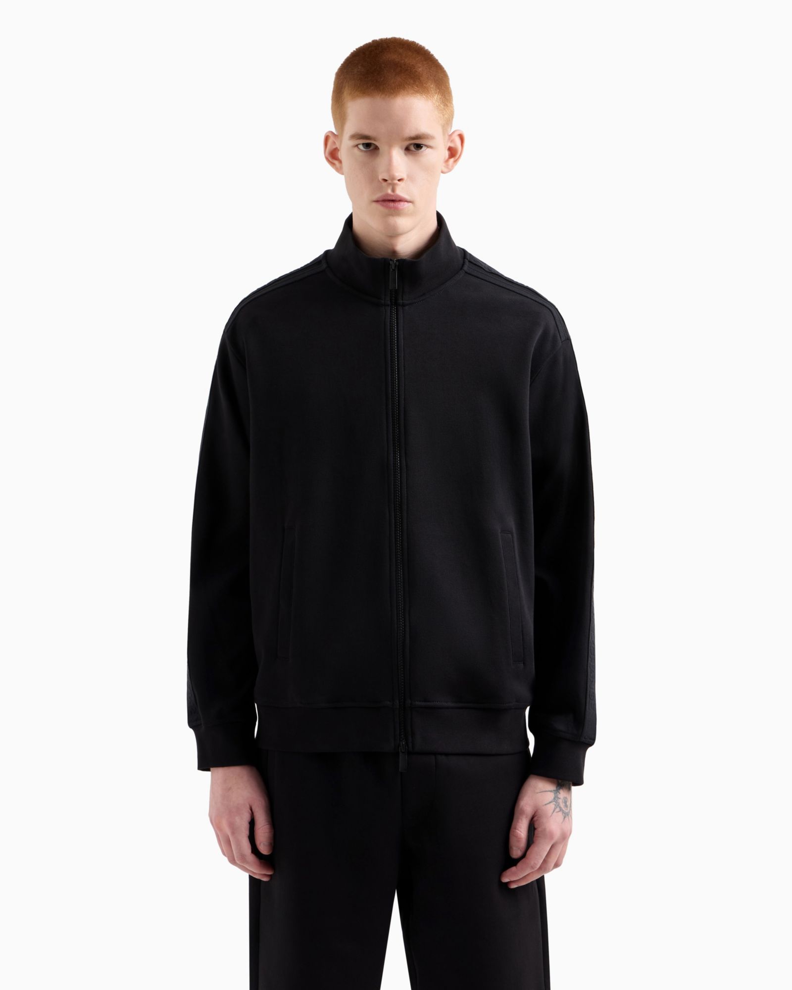 A|X Armani Exchange Men's Regular-Fit Logo Tape Full-Zip Track Jacket