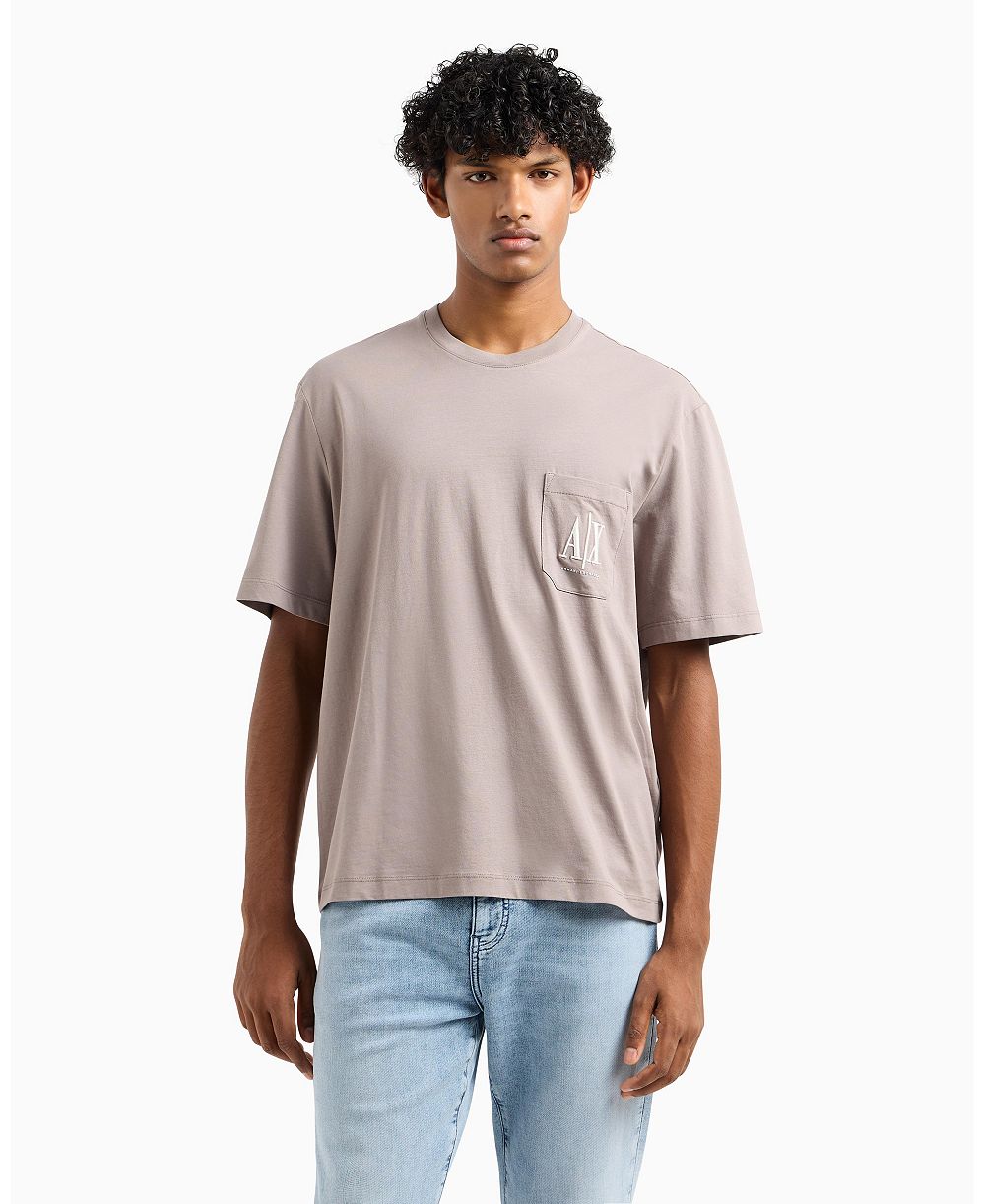 A|X Armani Exchange Men's Regular Plus Fit With Pocket Detail T-Shirt