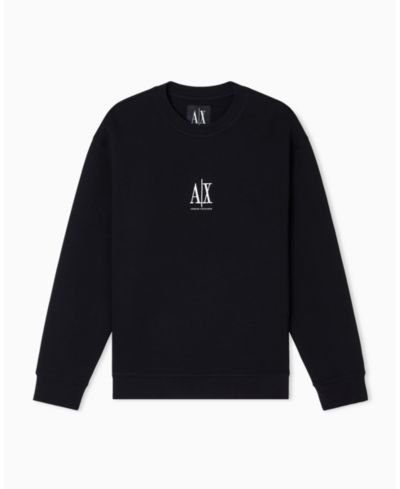 A|X Armani Exchange Мужская свитшот с логотипом Icon из флиса с круглым вырезом