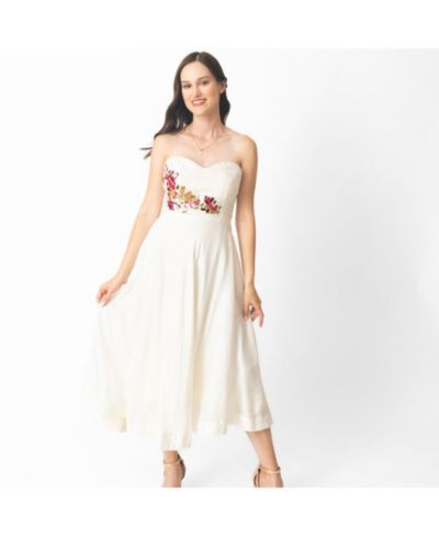 Женское платье RAAS Fit and Flare Midi с вышивкой на лифе