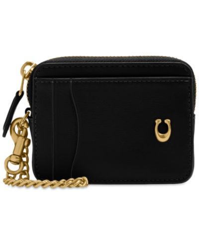 Кожаный картхолдер COACh Essential с цепочкой