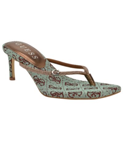 GUESS Женские сандалии Mayan Rhinestone Thong Kitten Heel