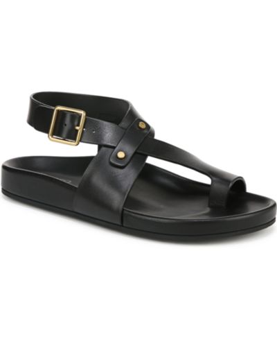 Franco Sarto Blair Toe Loop Round Toe Buckle Flat Sandals