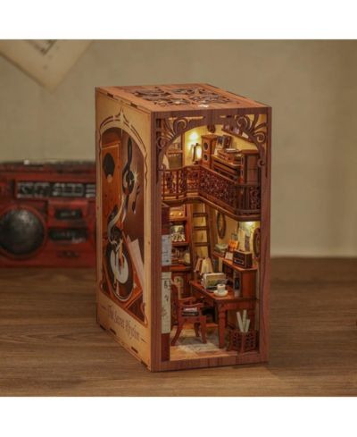 Cutebee The Secret Rhythm Wood DIY Book Nook Kit with LED Light, 7.1"L x 4.3"W x 9.1"H, 355-Piece, Ages 14+