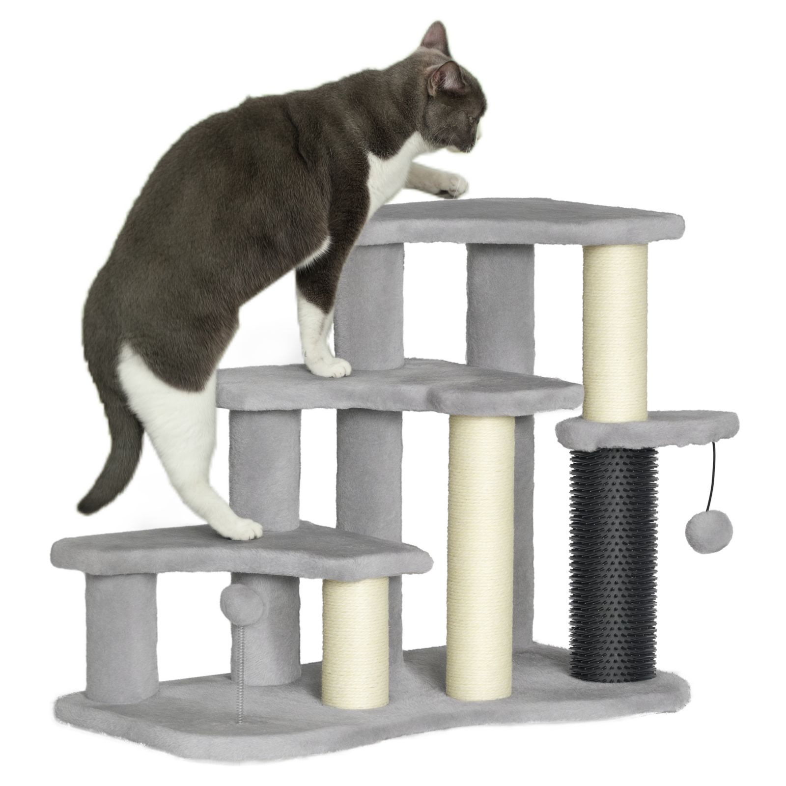 PawHut 2 in 1 Cat Tree Tower Pet Stairs with Scratching Tickling Post