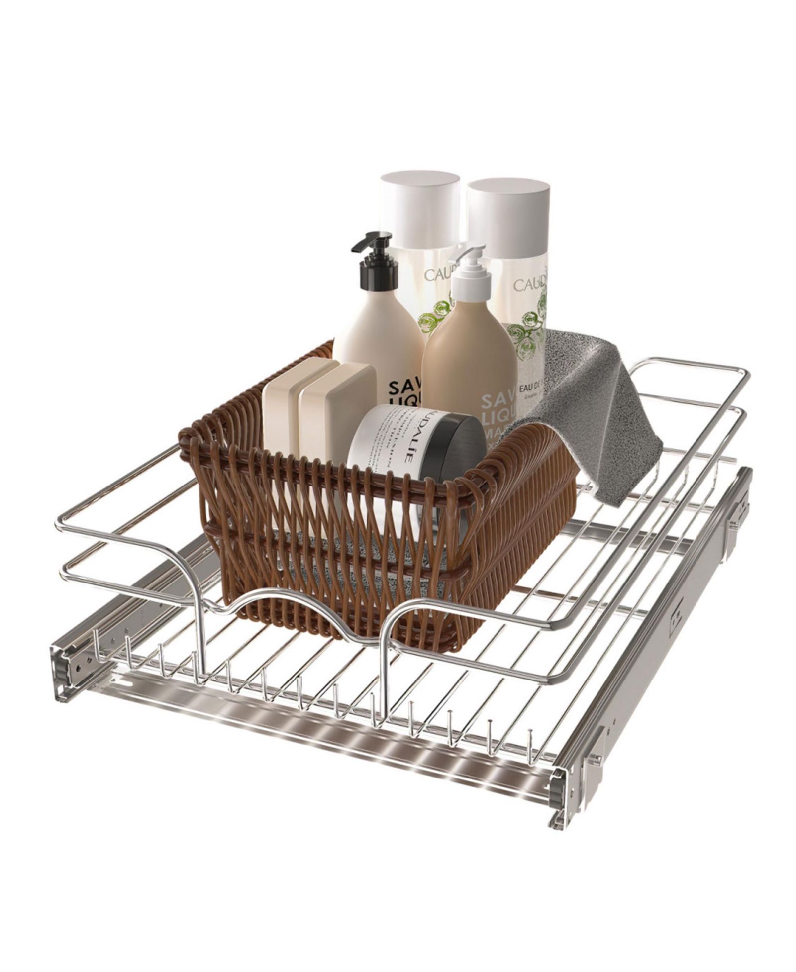 Rev-A-Shelf Pullout Basket Organizer for Kitchen or Vanity Cabinets, 15 x 20 In, 5WB1-1520CR-1