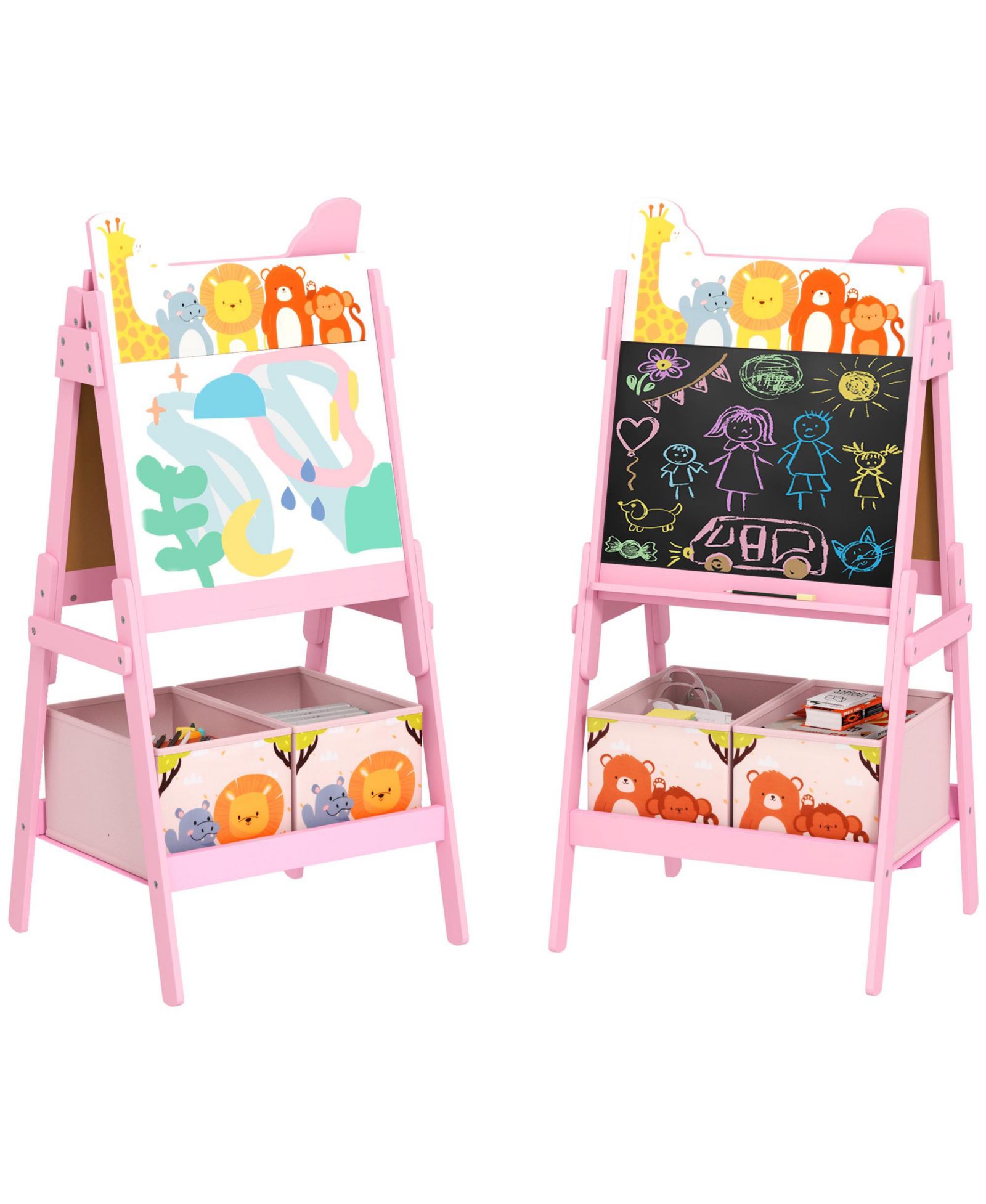 Детский мольберт Qaba Double-Sided с доской и мелом