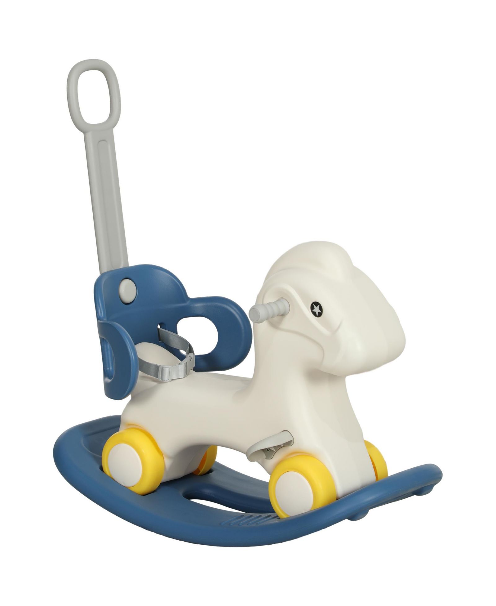 Qaba 4-in-1 Detachable Push Handle Rocking Horse, 88 lbs. Capacity, Ages 2-5