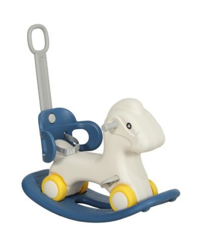 Qaba 4-in-1 Detachable Push Handle Rocking Horse, 88 lbs. Capacity, Ages 2-5
