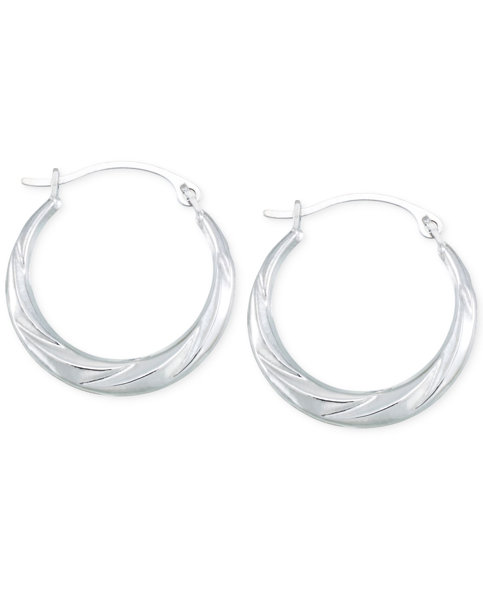 Серьги-кольца 10k White Gold