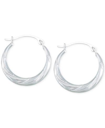 Серьги-кольца 10k White Gold