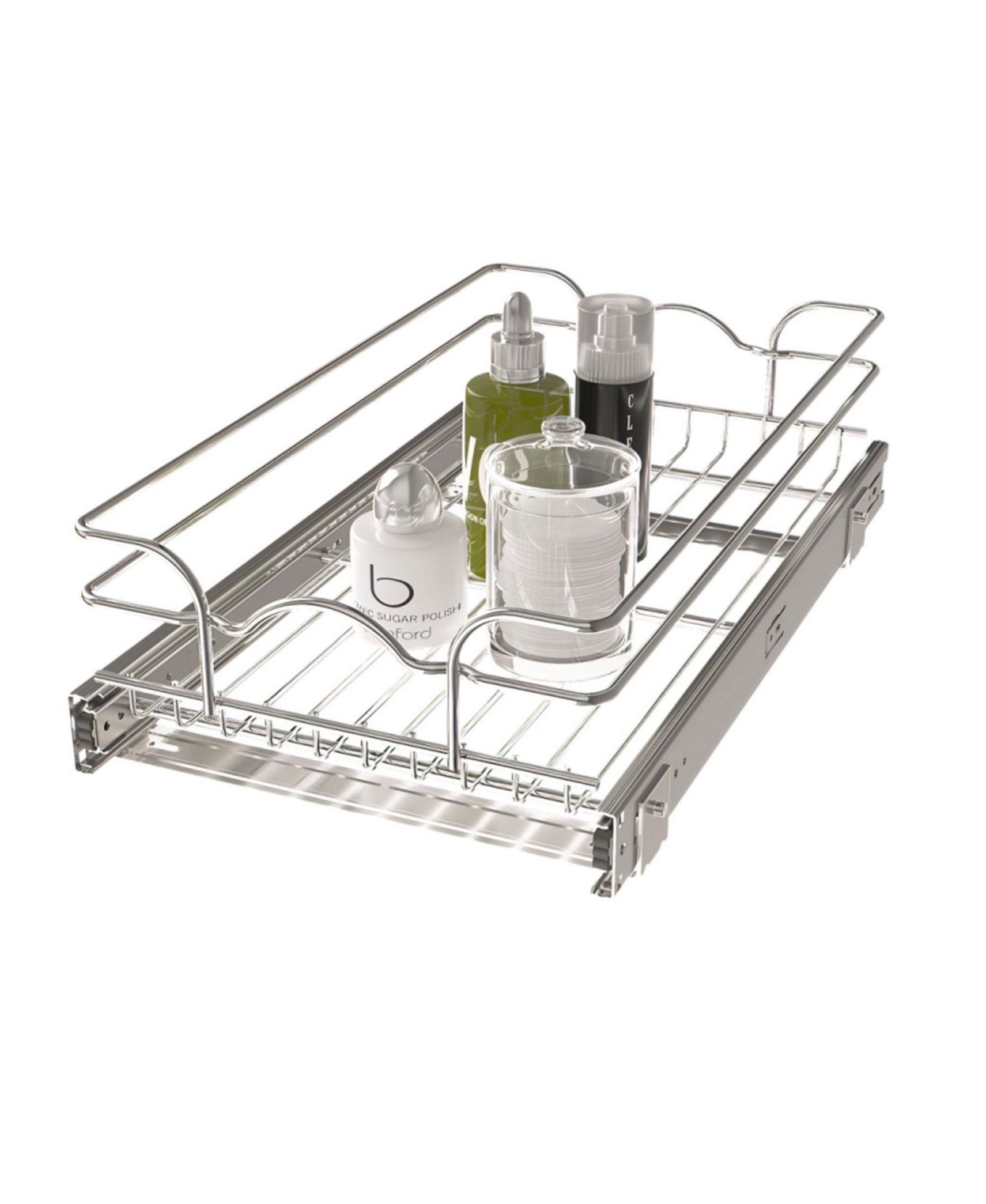 Rev-A-Shelf Pullout Basket Organizer for Kitchen or Vanity Cabinets,12 x 20 In,  5WB1-1220CR-1