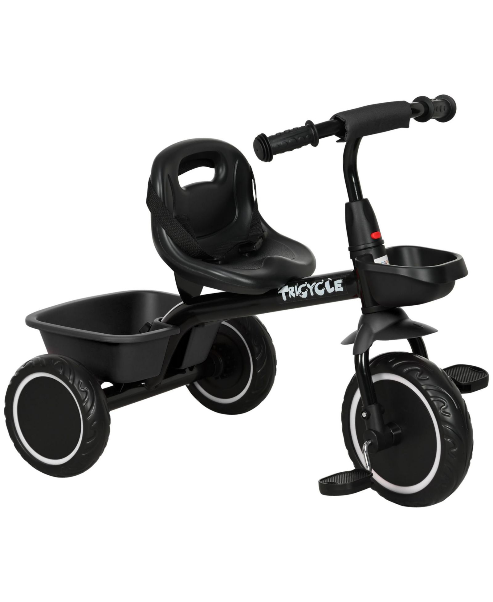 Qaba Tricycle with Adjustable Seat & Puncture-Resistant Wheels, 55 lbs Capacity, Ages 2-5