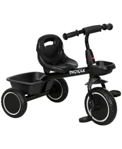 Qaba Tricycle with Adjustable Seat & Puncture-Resistant Wheels, 55 lbs Capacity, Ages 2-5