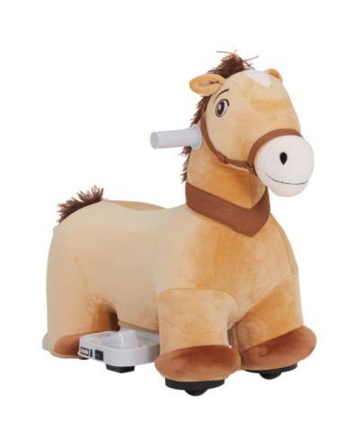Qaba 6V Electric Ride-On Horse with Music, 55 lbs. Capacity, Ages 1.5+