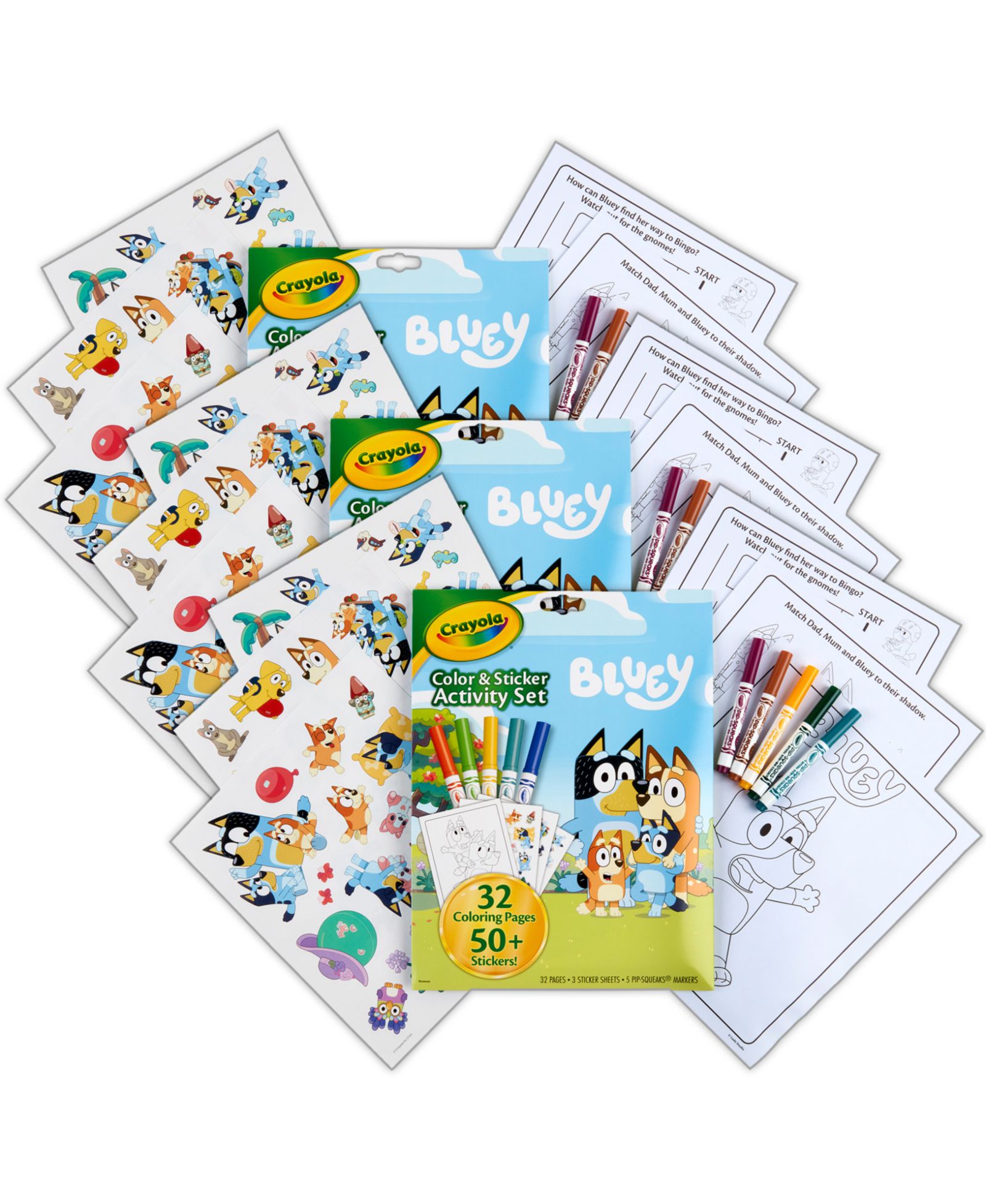 Набор наклеек Crayola Bluey Color Activity Set (3 шт)