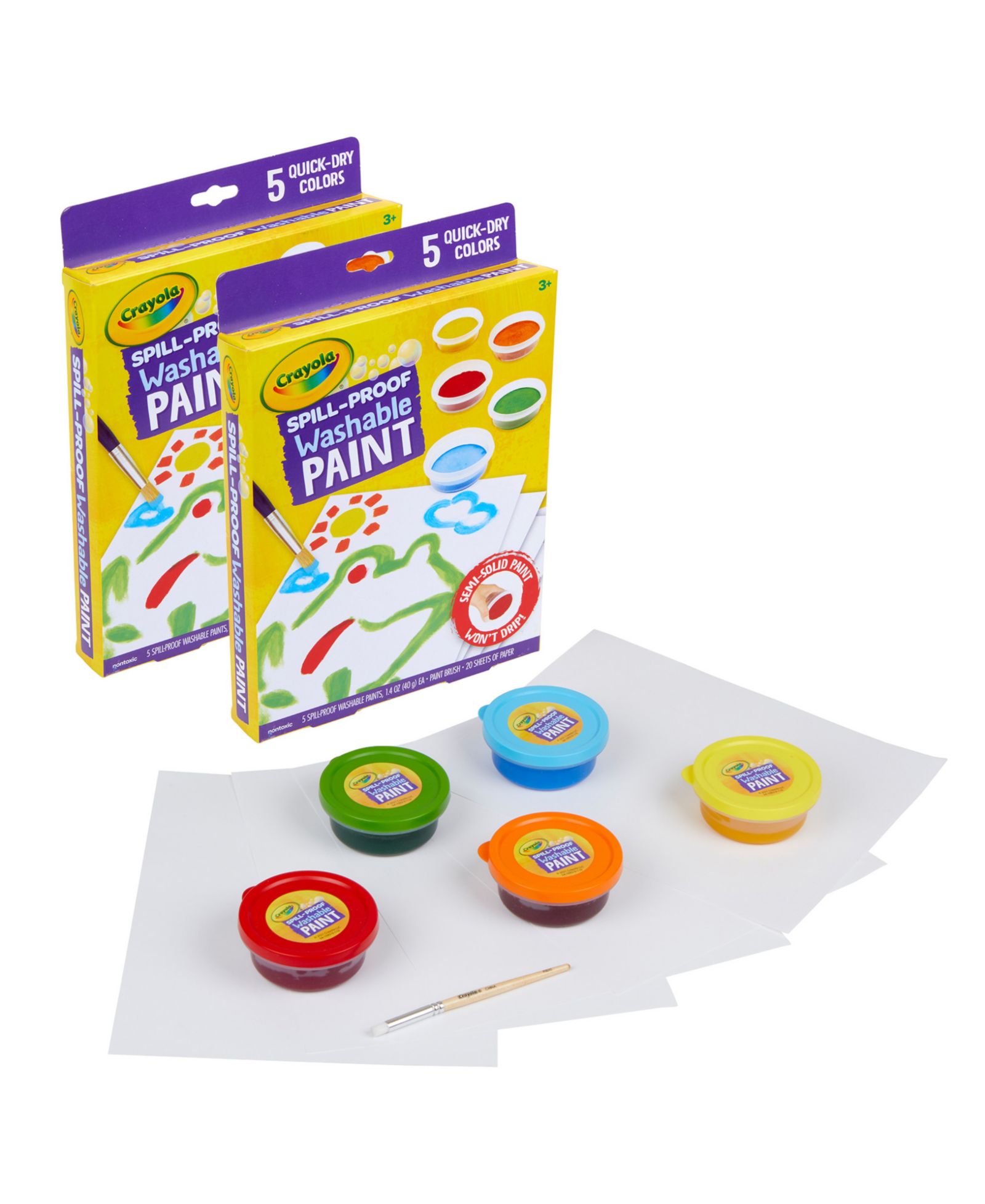 Crayola набор для рисования красками, не отстирываемый, упаковка 2 шт
