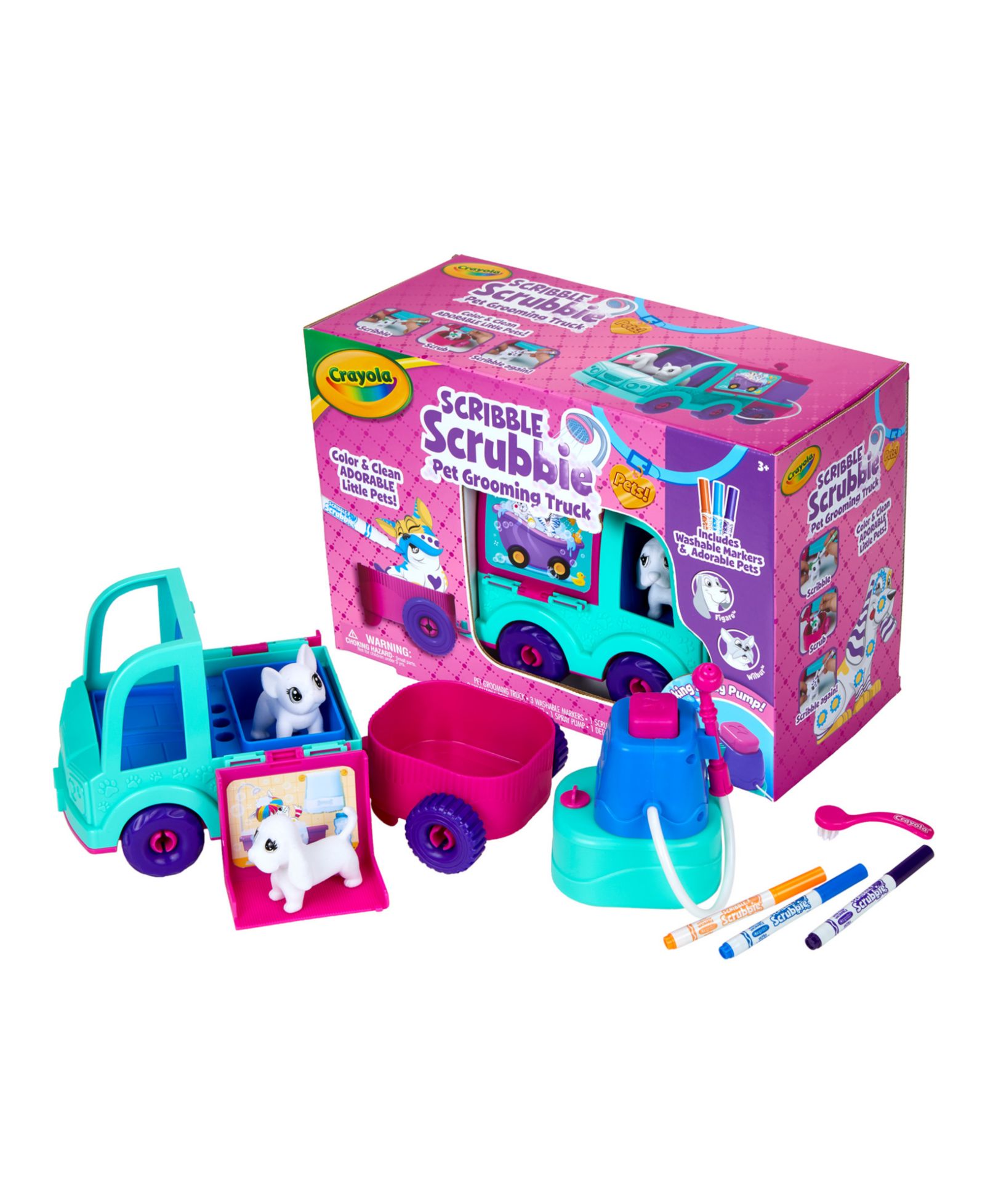 Игрушечный грузовик для ухода за питомцами Crayola Scribble Scrubbie