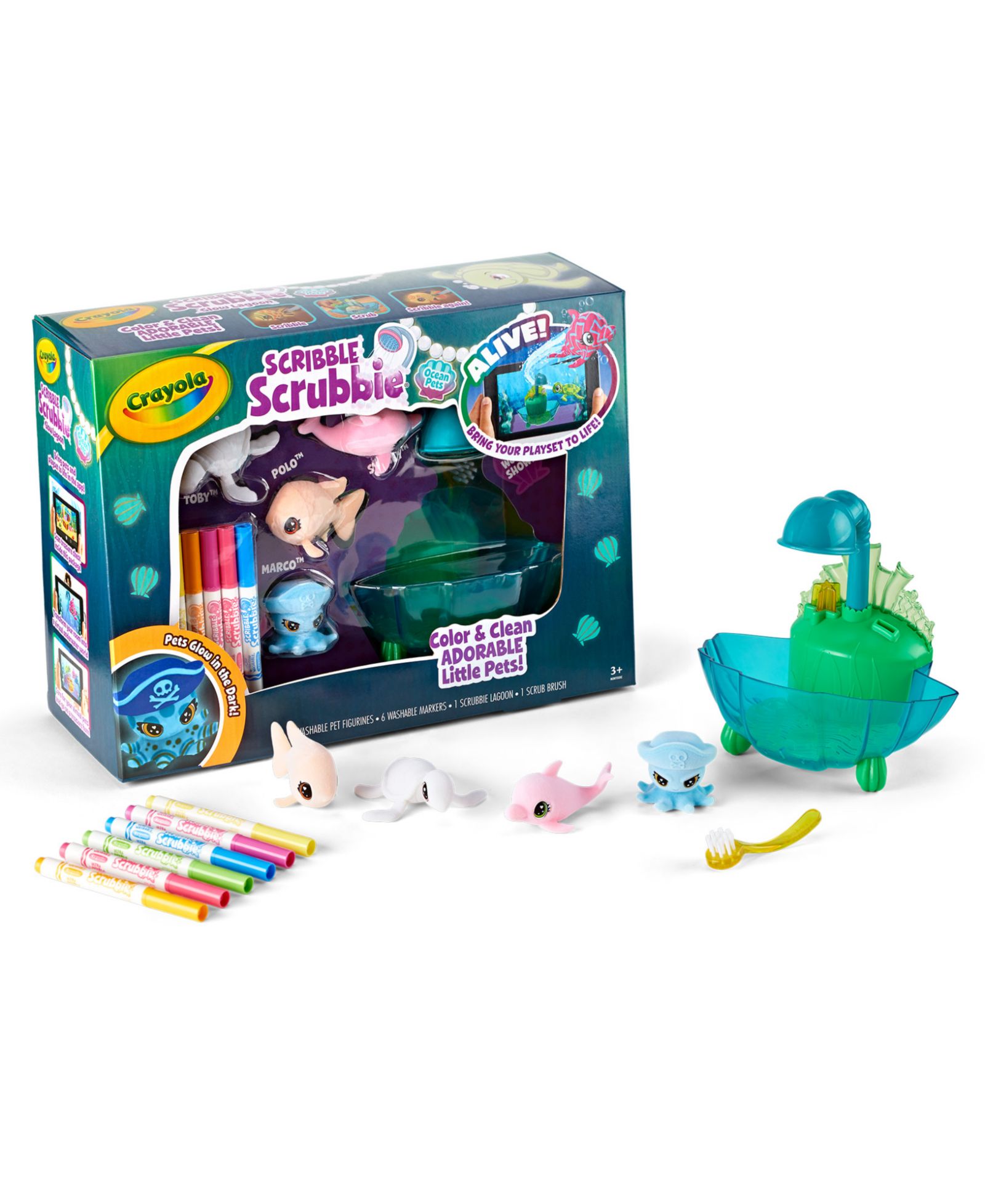 Набор Crayola Scribble Scrubbie Ocean Pets Glow Lagoon