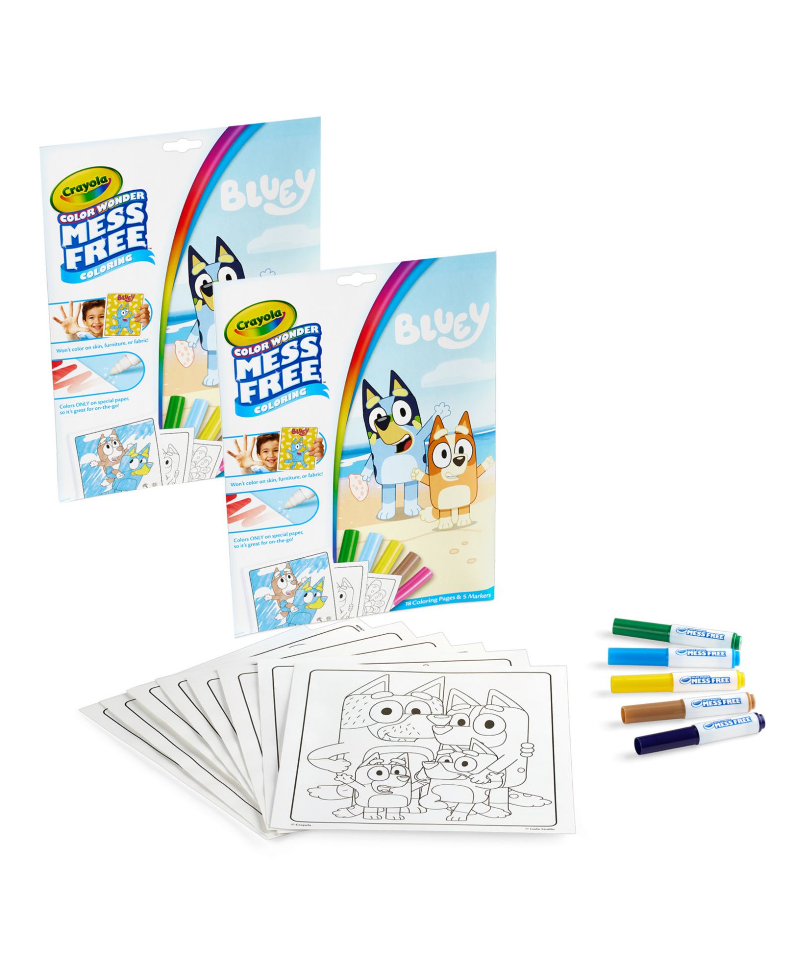 Набор раскрасок Crayola Color Wonder Bluey с маркерами 2 шт