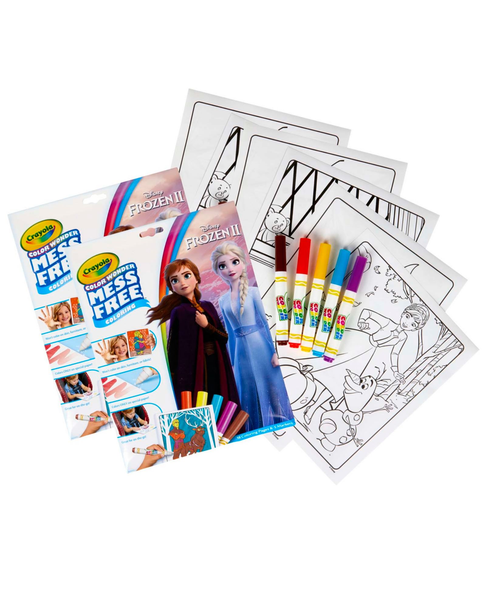 Crayola Color Wonder Frozen 2 наборы для рисования без пятен, упаковка из 2 шт