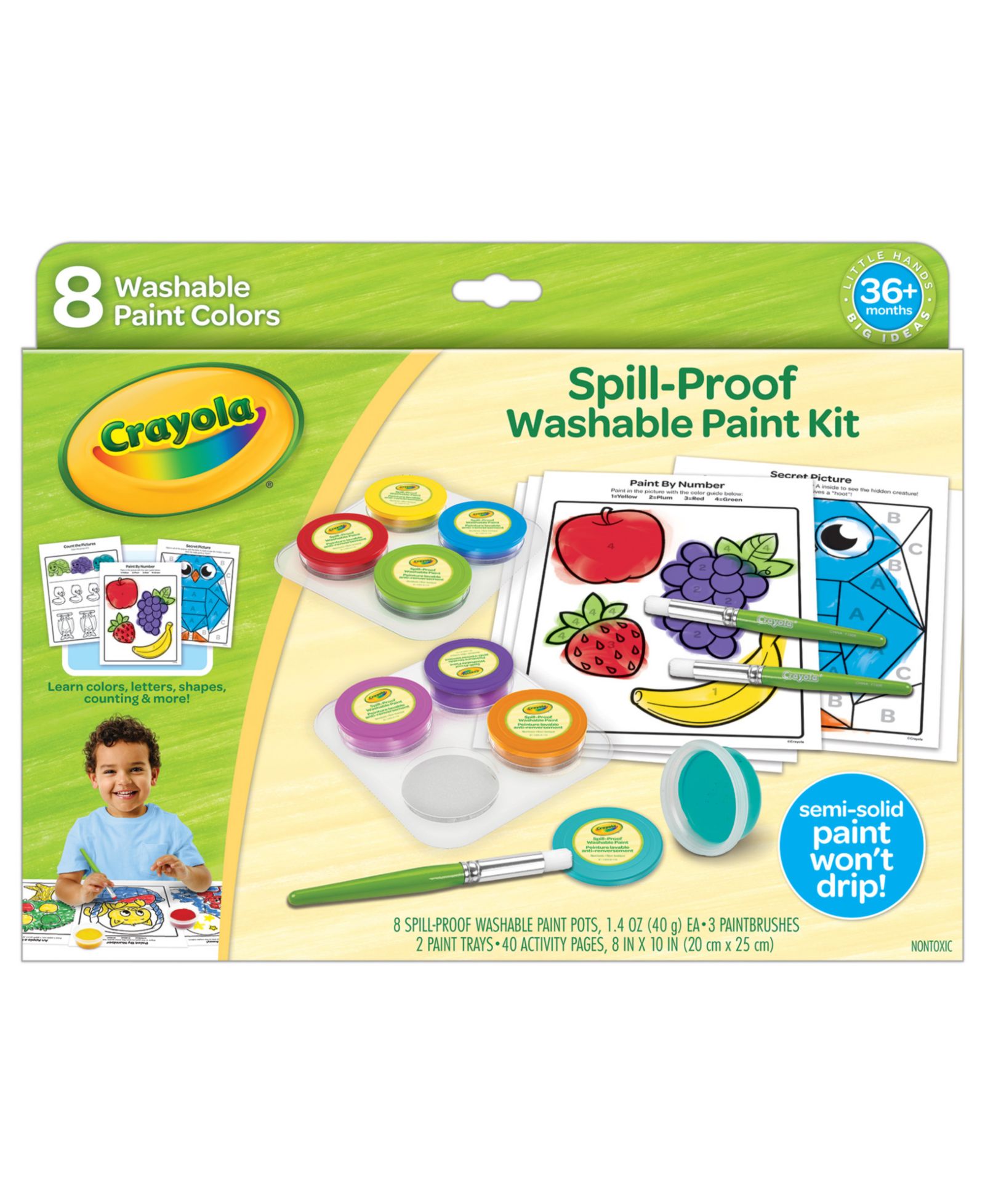 Crayola набор смывающейся краски Spill-Proof Washable
