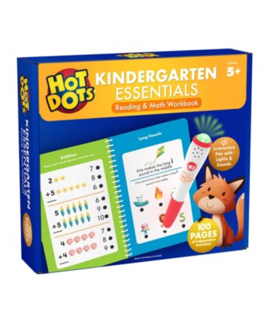 Educational Insights Hot Dots Kindergarten Essentials Reading and Math 2-Piece Interactive Book, Ages 5+