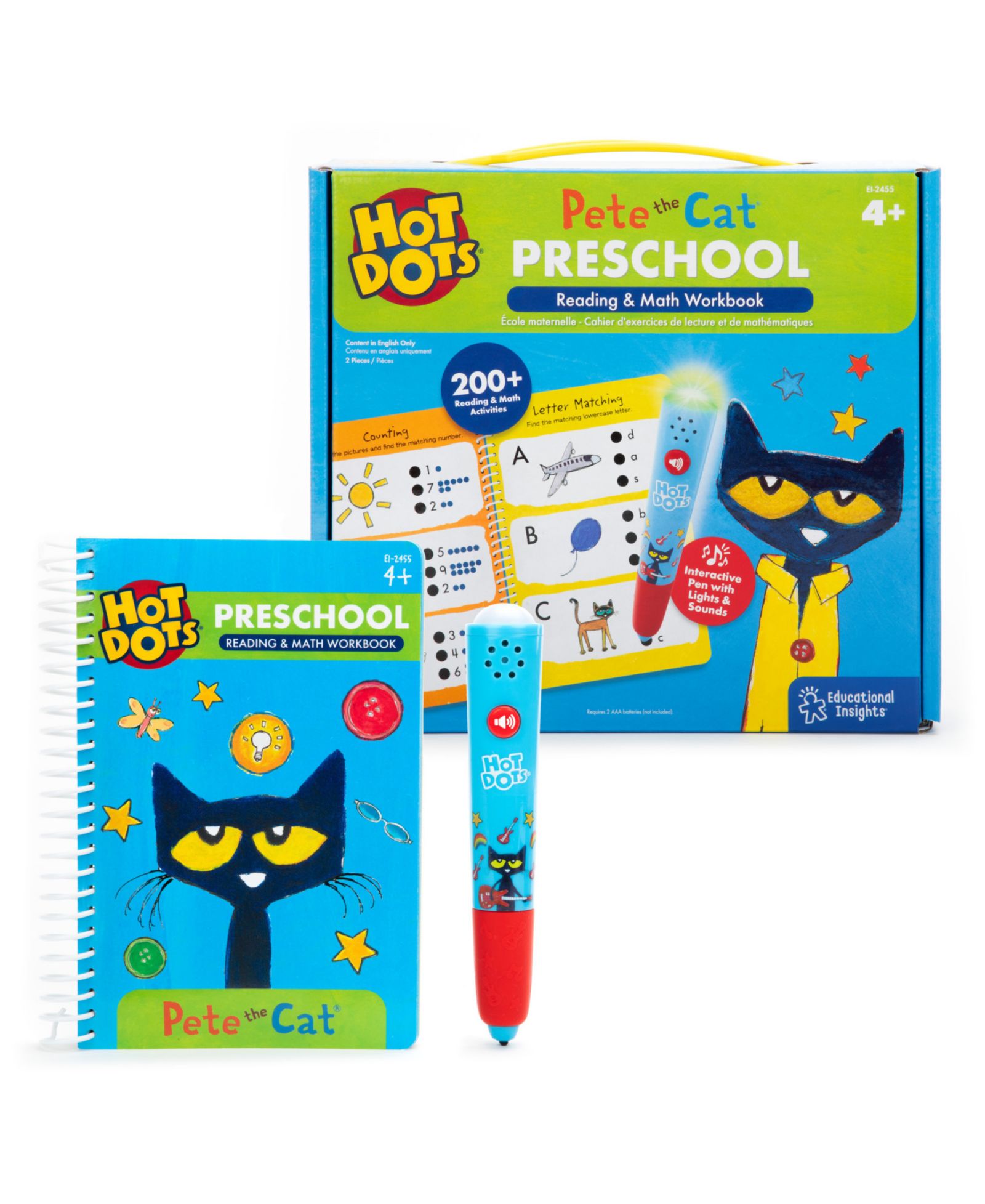 Educational Insights развивающая игра Hot Dots Pete the Cat: чтение и математика для дошкольников
