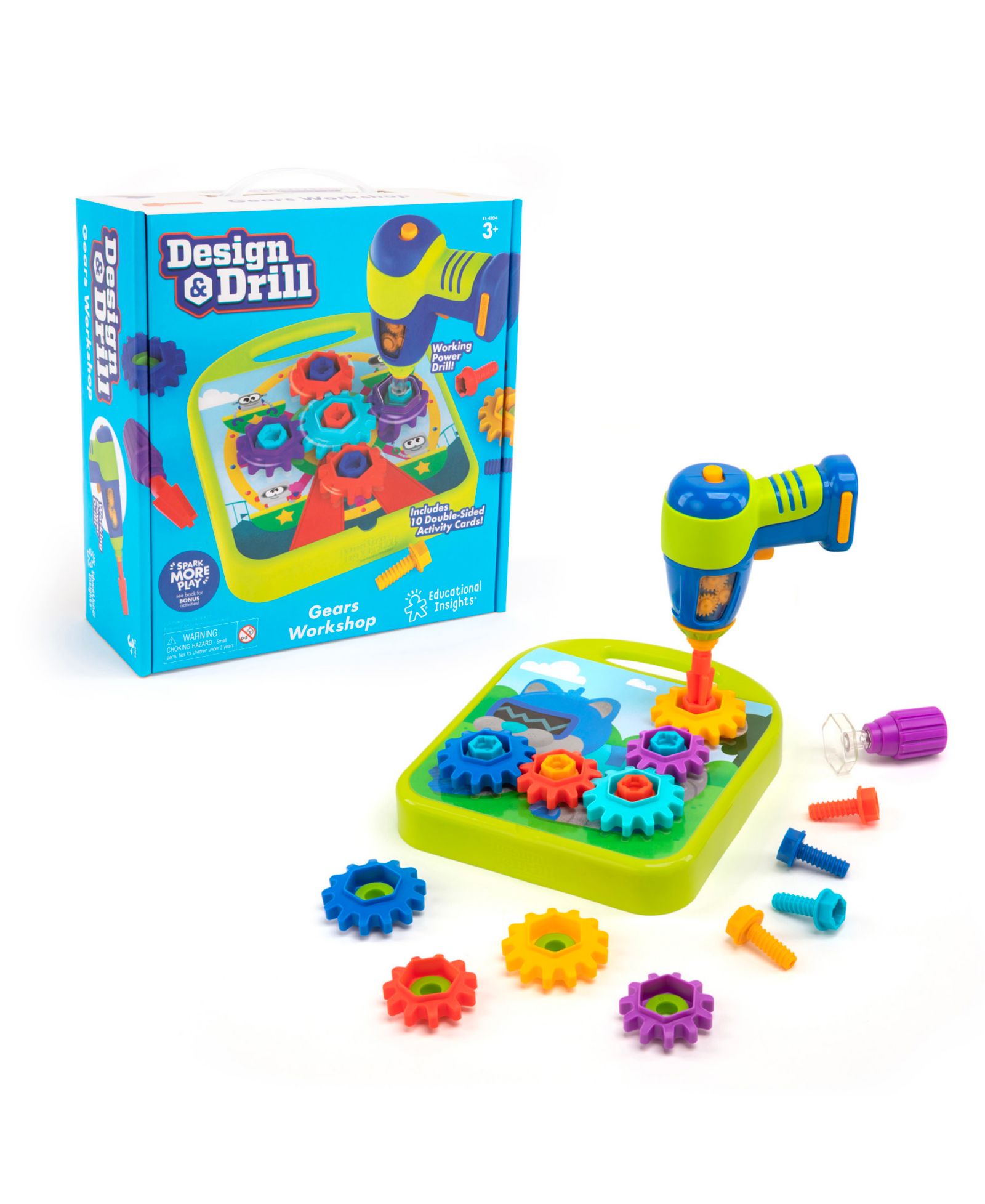 Educational Insights Design & Drill Gears Fine Motor Skills Kit, Ages 3+