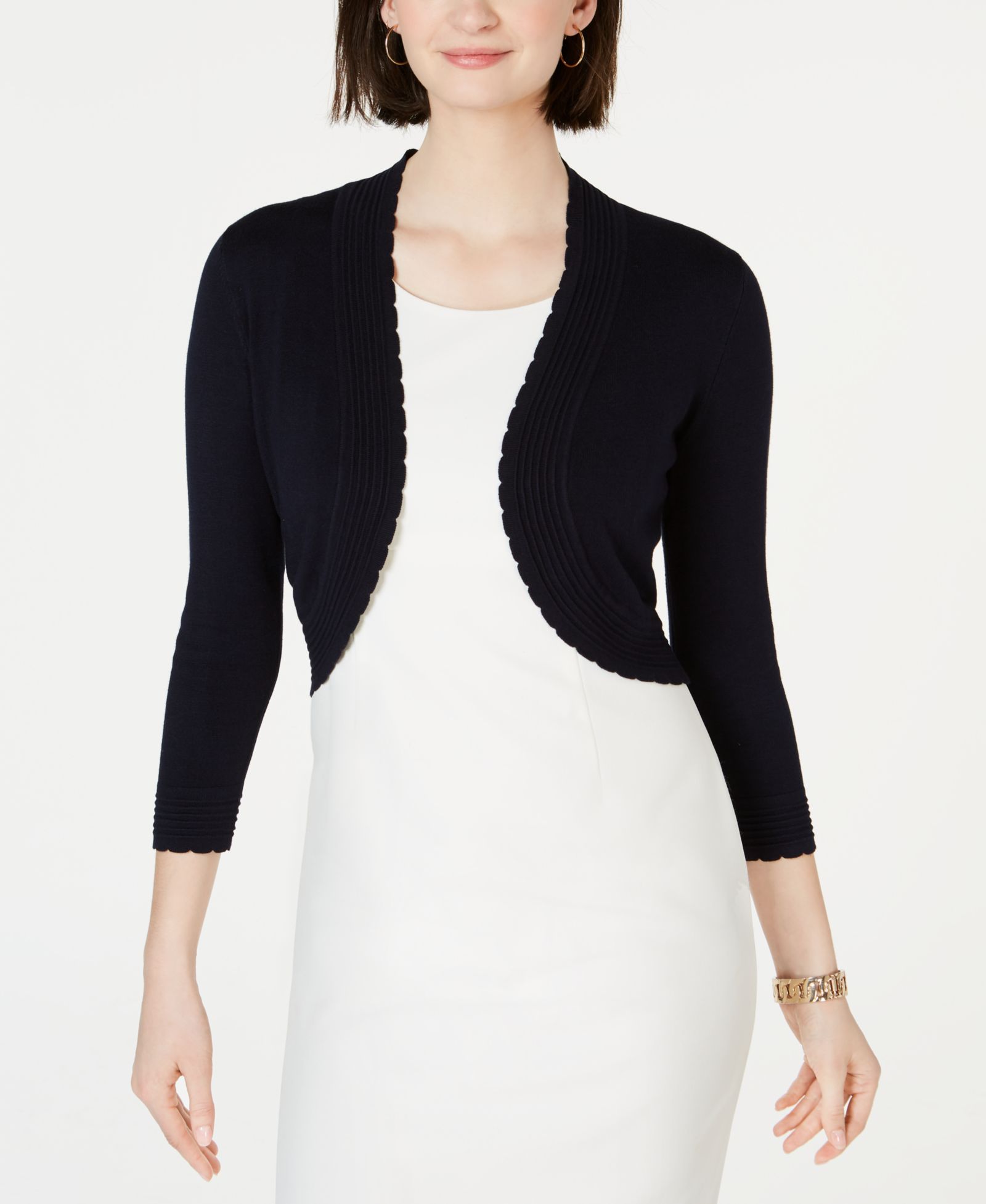 Jessica Howard Open-Front Cropped Cardigan