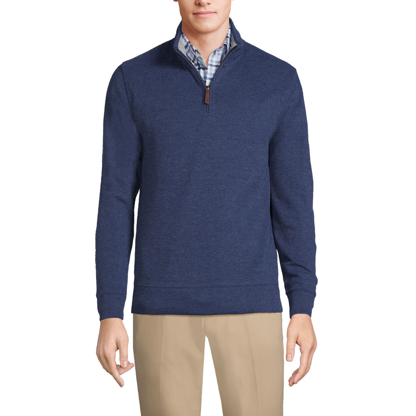Мужской джемпер Lands' End Bedford Rib Quarter Zip