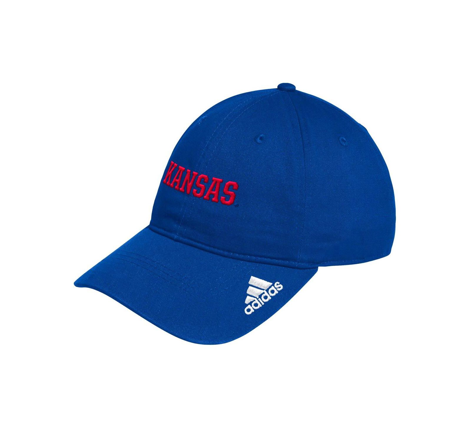 Adidas Men's Royal Kansas Jayhawks Locker Room Wordmark Slouch Adjustable Hat