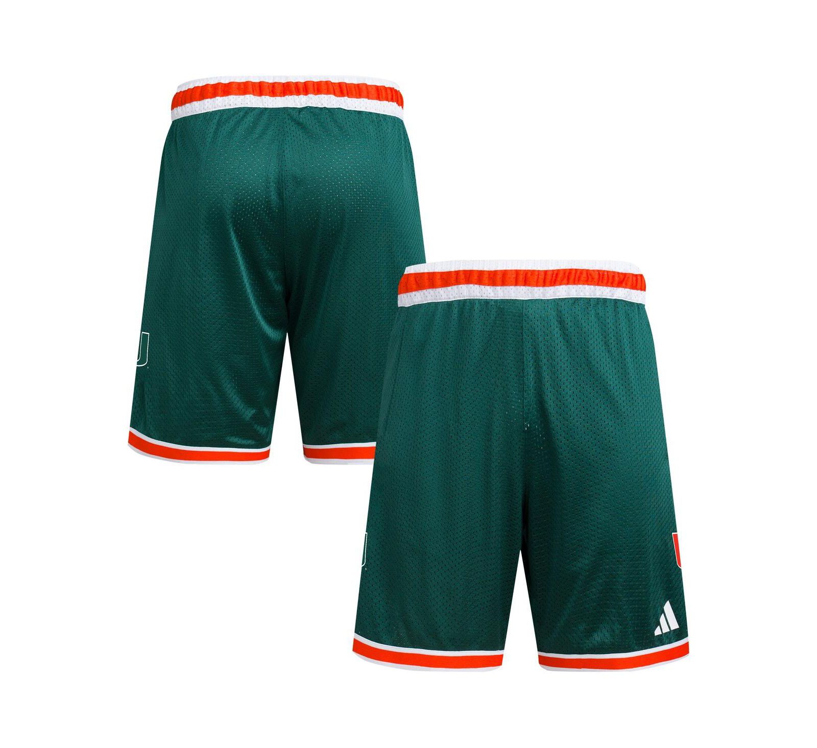 Adidas Men's Green Miami Hurricanes Swingman Replica Basketball Shorts