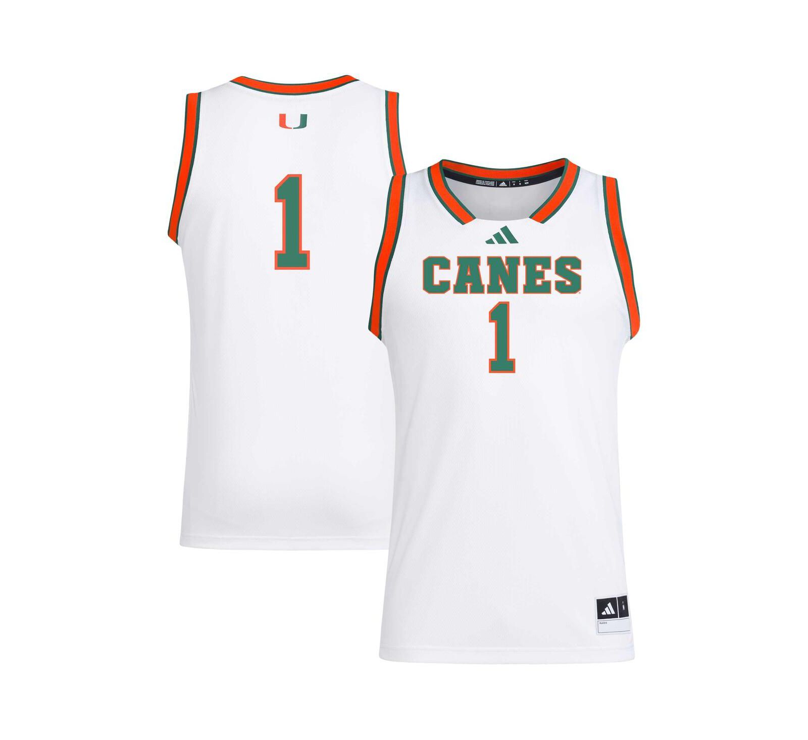 Мужская джерси Adidas White Miami Hurricanes Replica Swingman