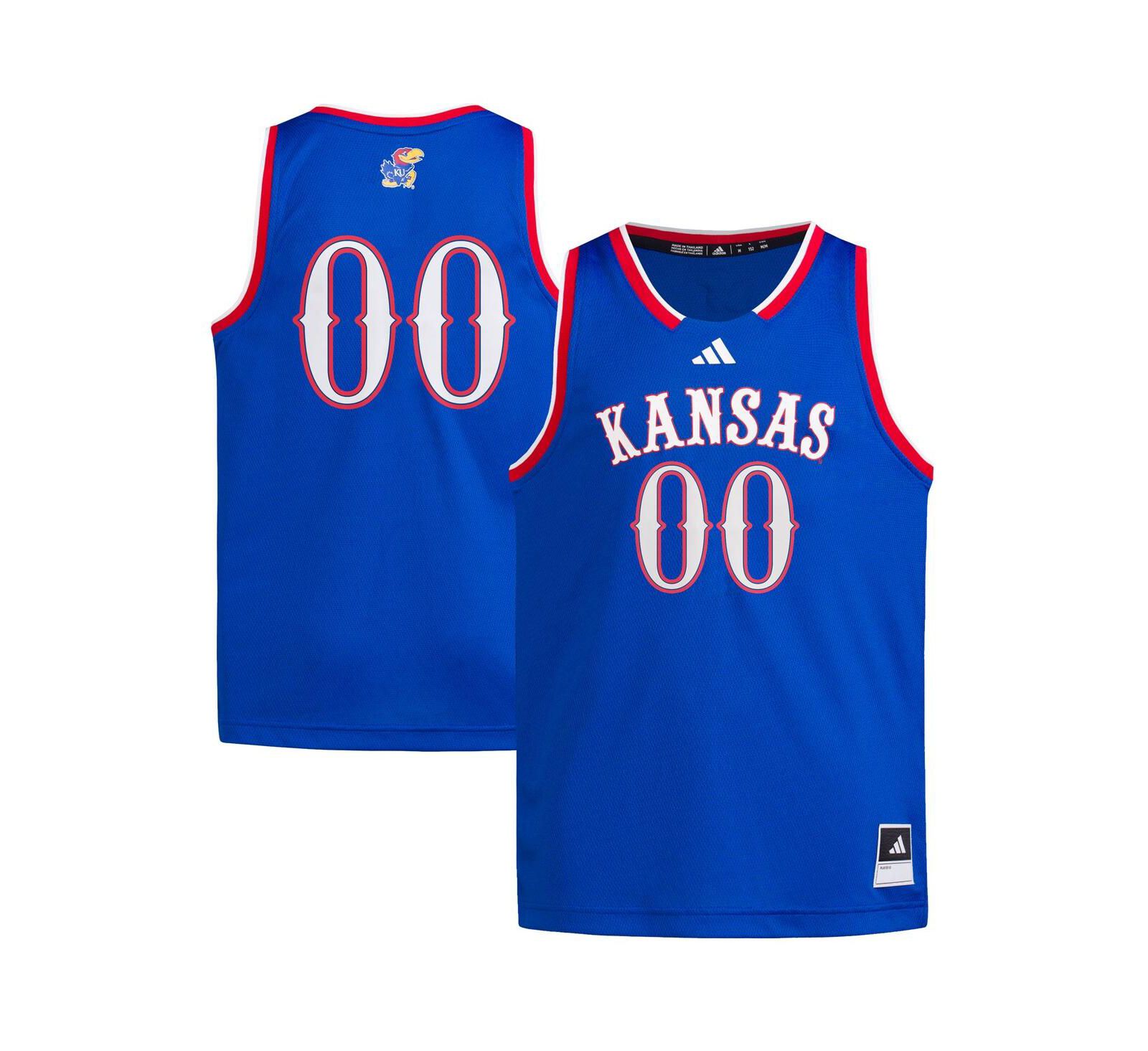 Детская джерси Adidas Big Boys and Girls 00 Royal Kansas Jayhawks Swingman