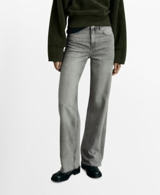Mango Women's Danila Wide Leg High-Rise Jeans