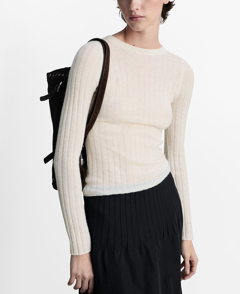 Женский свитер MANGO Ribbed Round Neck