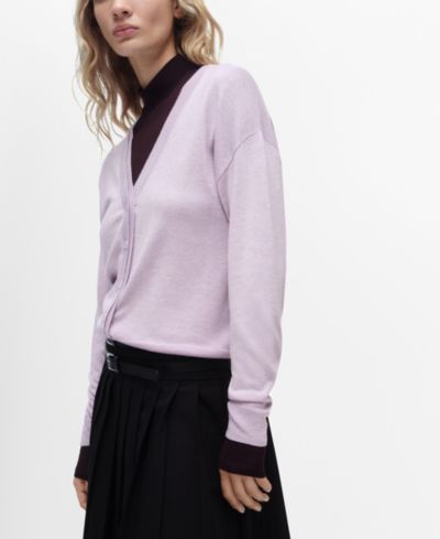 Mango Women's V-Neck Knitted Cardigan