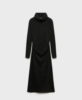 Mango Women's Draped Roll Neck Dress