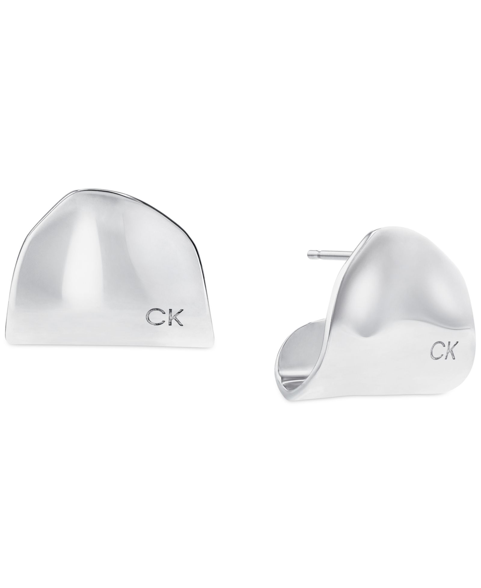 Calvin Klein серьги-подвески из нержавеющей стали Elongated Curved Drop
