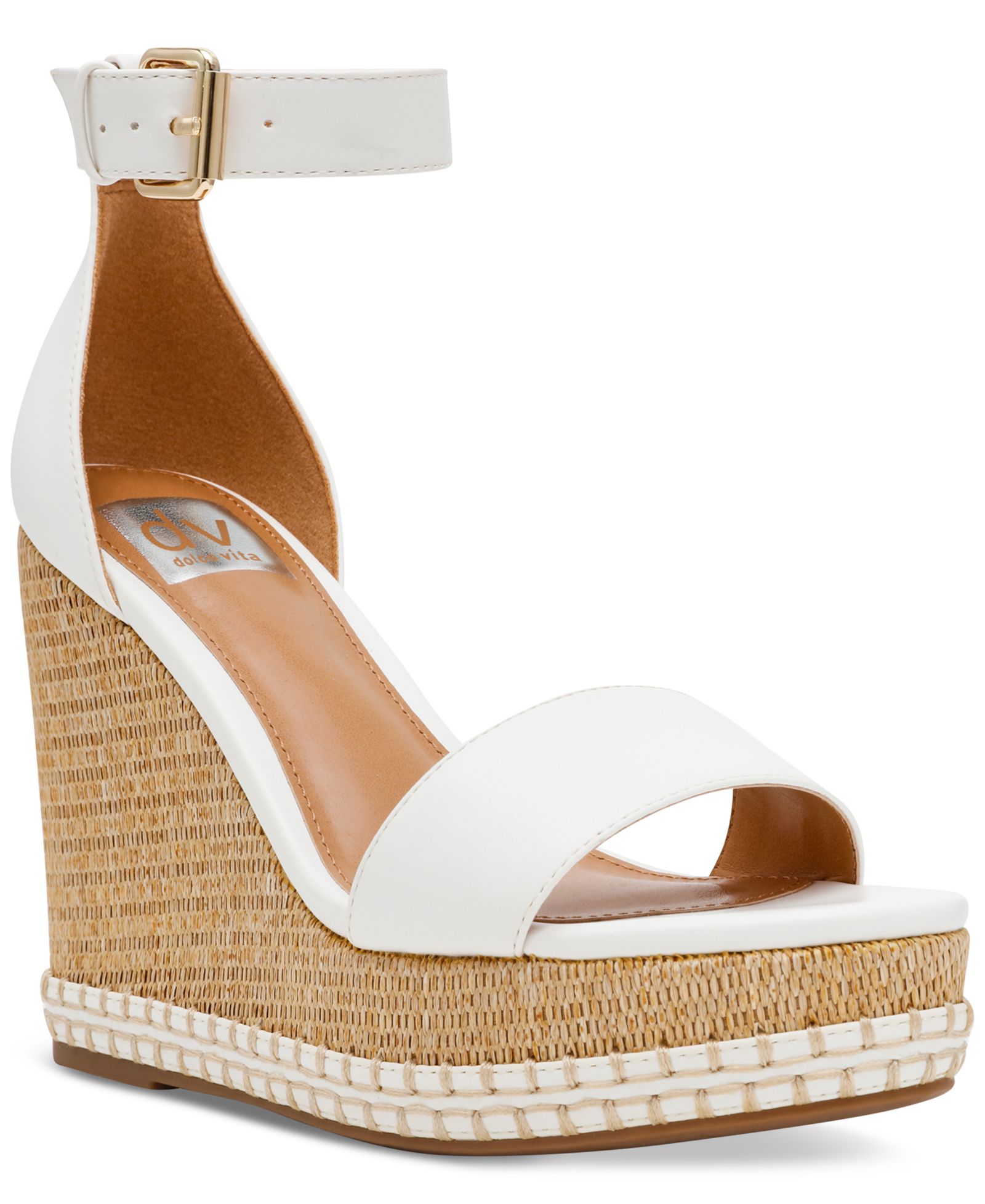 DV Dolce Vita Women's Tammara Ankle-Strap Platform Espadrille Wedge Sandals