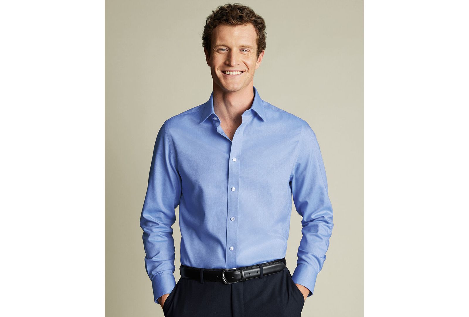 Charles Tyrwhitt Men's Classic Collar Solid Dress Shirt