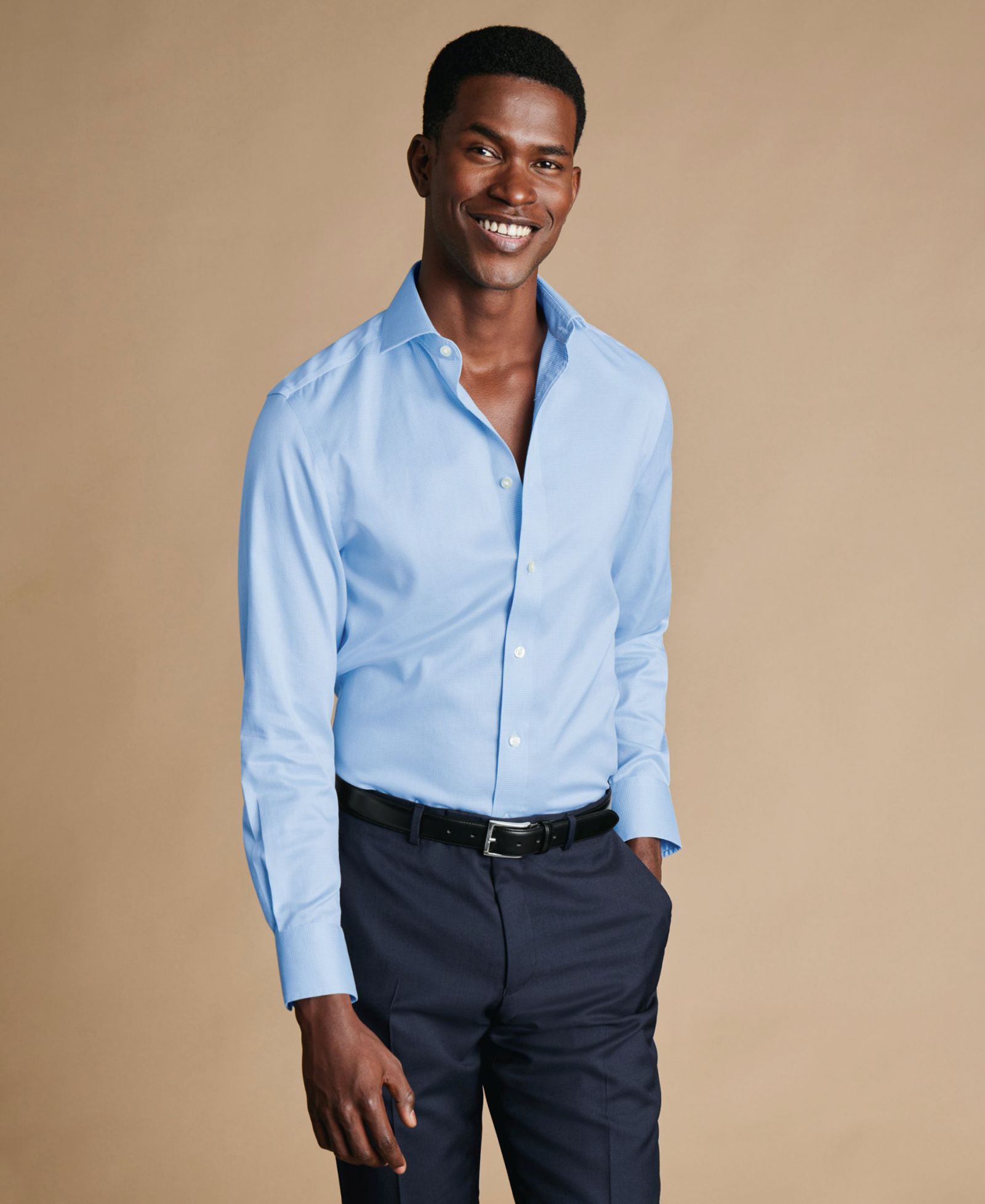 Charles Tyrwhitt Men's Spread Collar Solid Dress Shirt, Macy's Exclusive