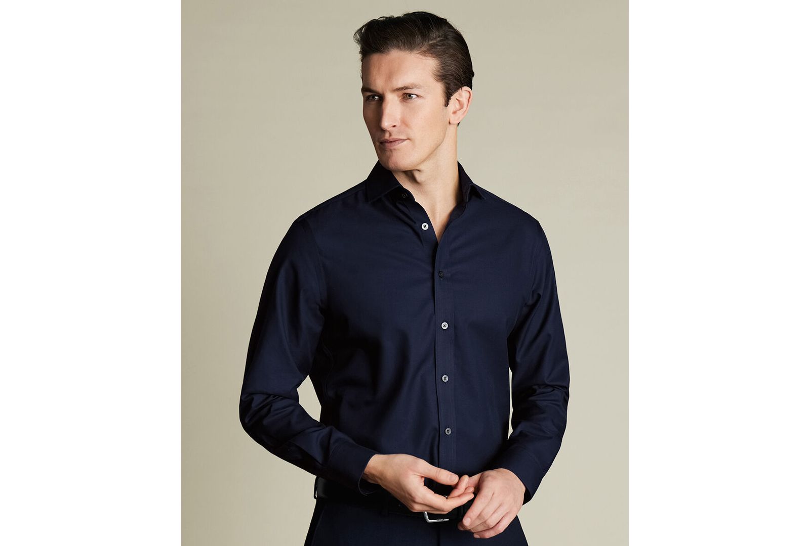 Мужская классическая рубашка Charles Tyrwhitt с воротником Spread Collar и длинным рукавом