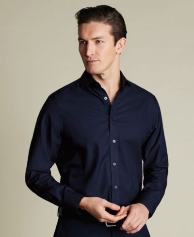 Мужская классическая рубашка Charles Tyrwhitt с воротником Spread Collar и длинным рукавом