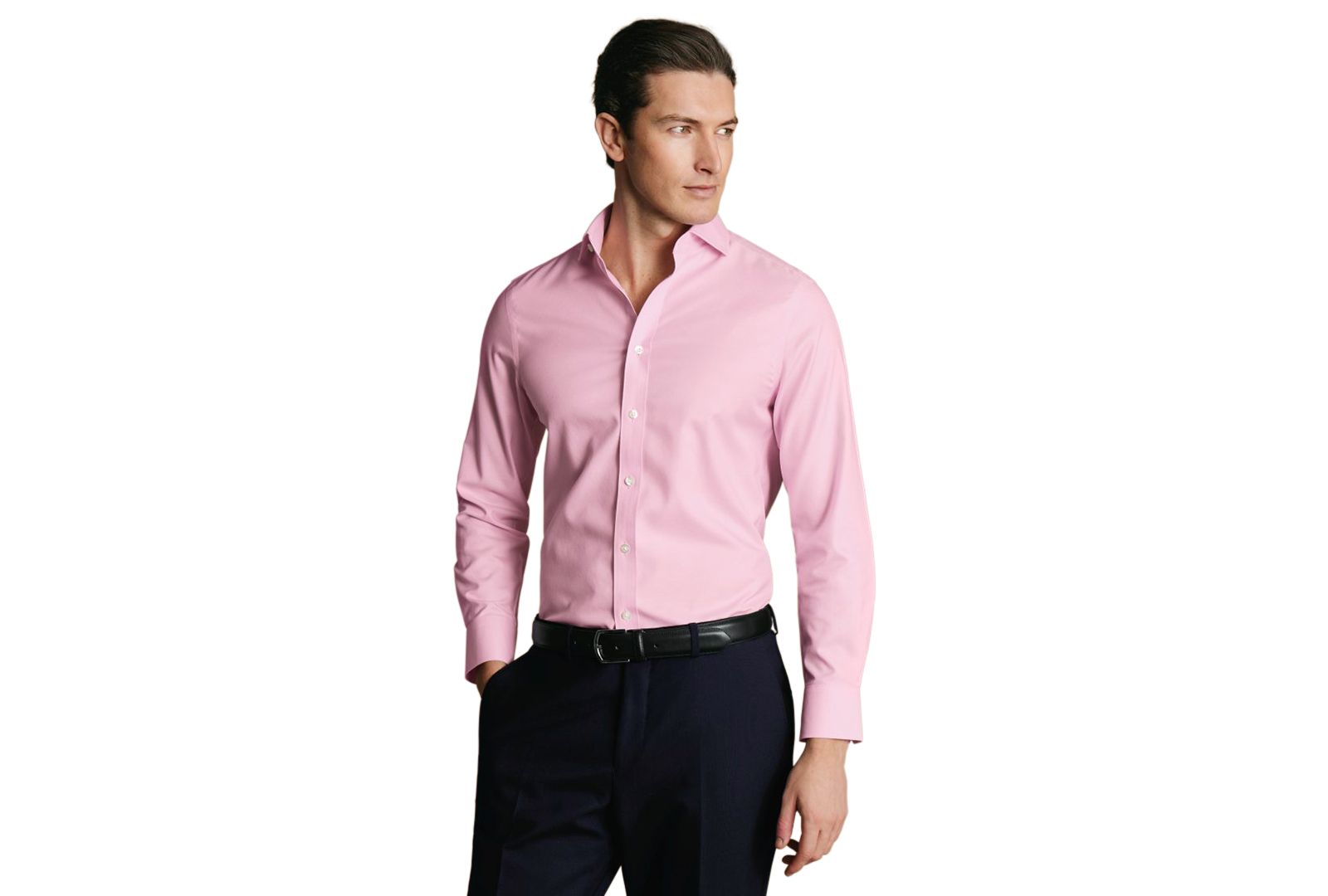 Charles Tyrwhitt Мужская рубашка с воротником Spread