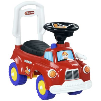 Детская машинка Qaba Toddler Ride on Fire Truck с музыкой и рожком